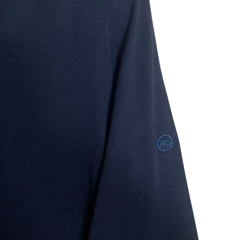 AG Adriano Goldschmied Sweater Mens M Navy Blue V-Neck Vented Golf Preppy NEW - Picture 8 of 10